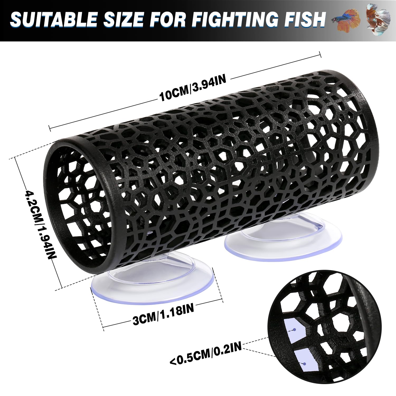 Abizoo Betta Tunnel nettoyable facilement en résine durable et résistante.