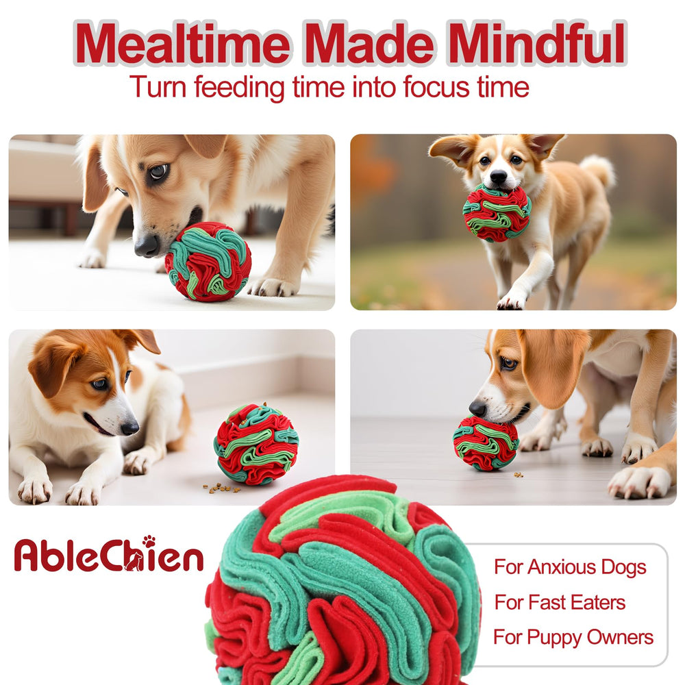 Ablechien Snuffle Ball – cadeau idéal de Noël pour petits et moyens chiens.