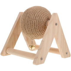 Aboofan chat grattoir balle sisal bois rotatif pour exercices et divertissement.