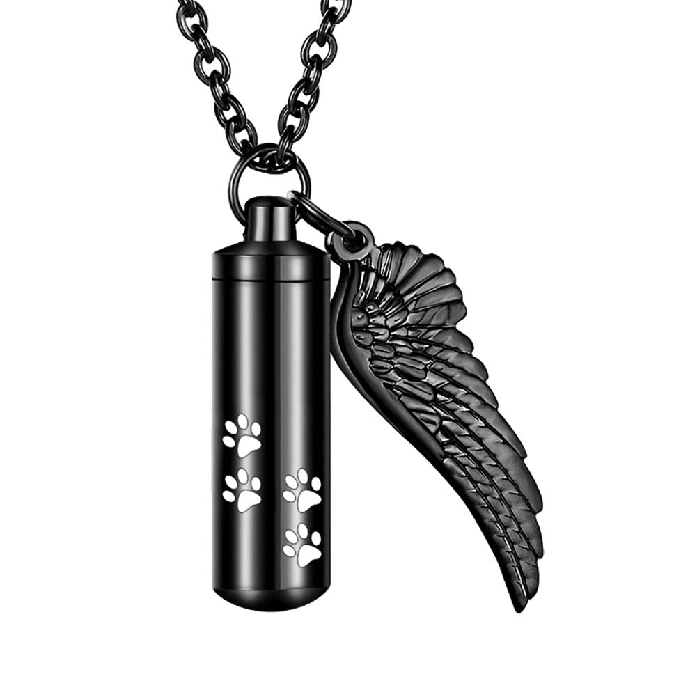 abooxiu-collier-urne-pattes-ange, pendentif mémorial pour animal de compagnie.