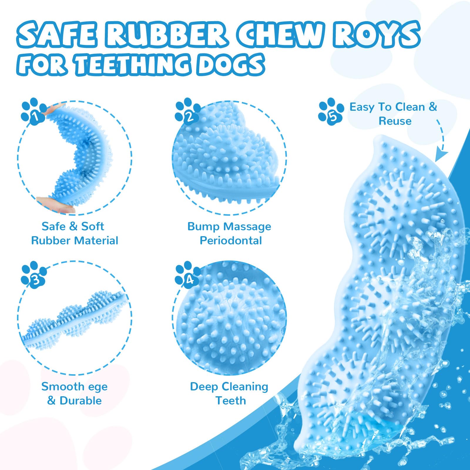 ABRRLO caoutchouc naturel bleu, durable et sûr pour le jeu
