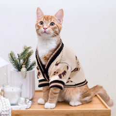 ABRRLO cardigan ours-pattern bébé-chien, look chic et mignon.