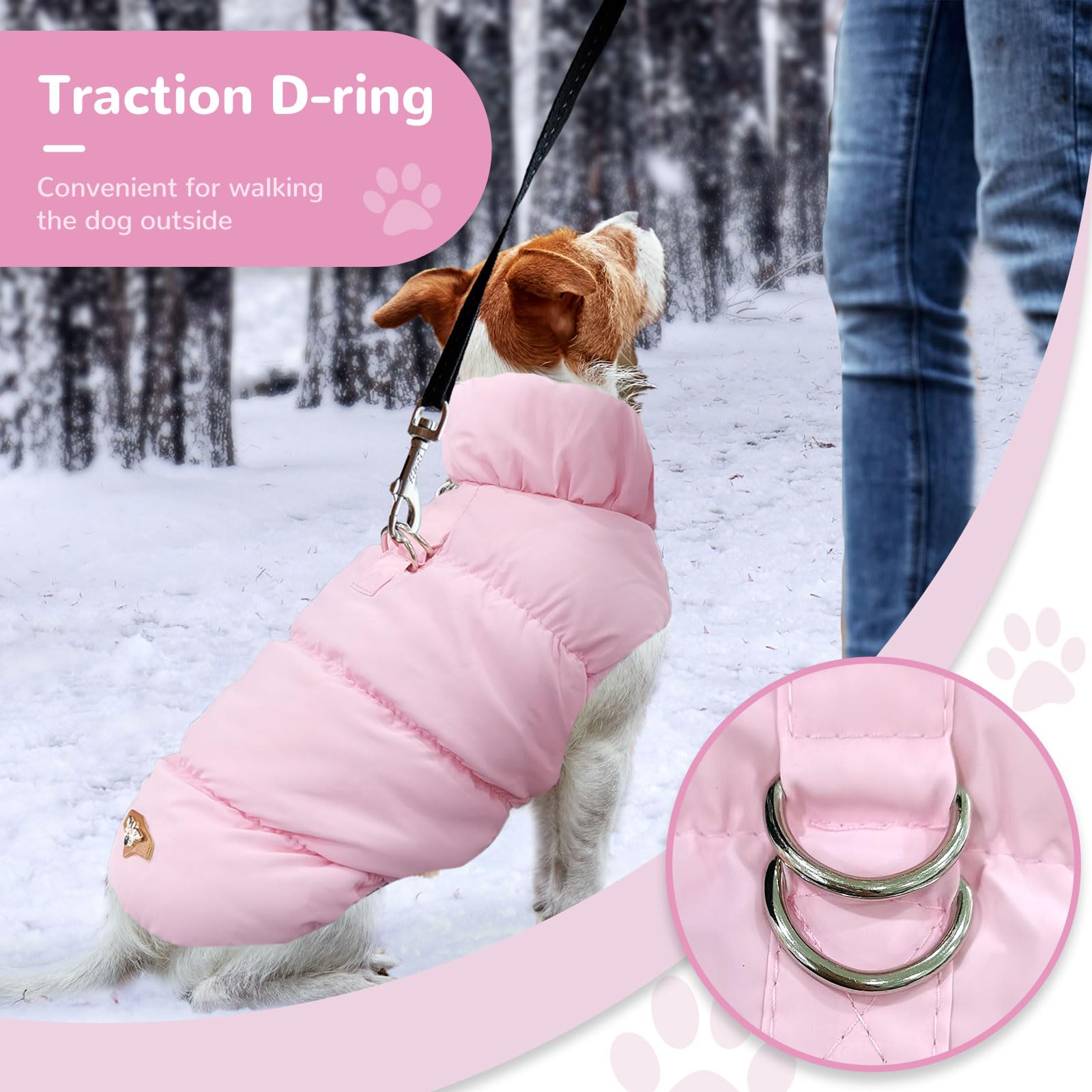 ABRRLO manteau chien avec harnais intégré – manipulation facile et sécurité