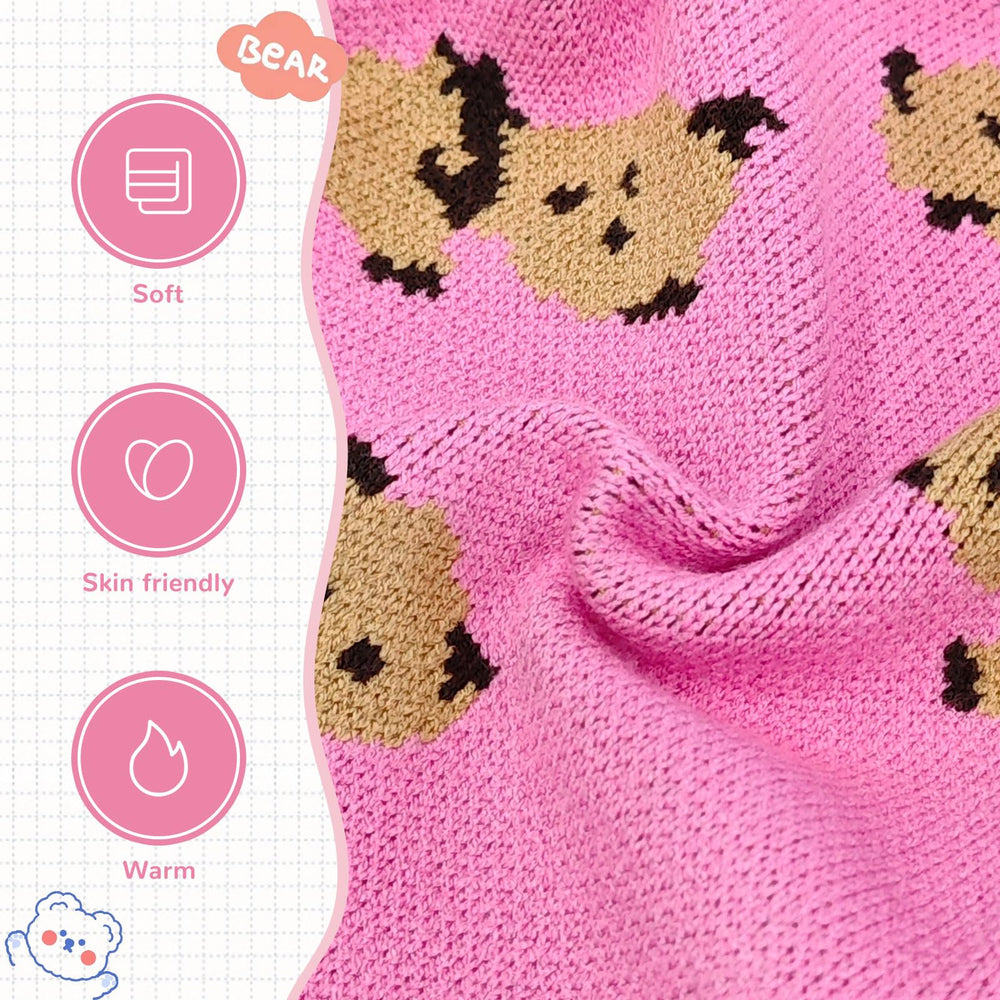 Pull hiver ABRRLO chien ours rose, chaleur douce et confortable.