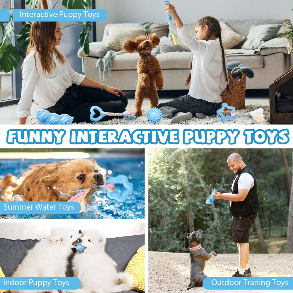 ABRRLO mode domicile chiot bleu, pratique pour divertir à la maison
