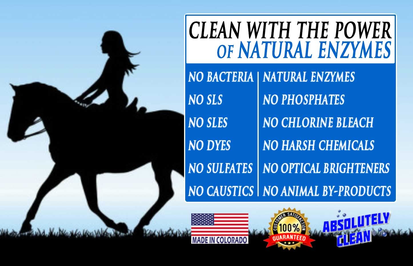 Absolutely Clean nettoyant cuir équitation: élimine taches et odeurs.