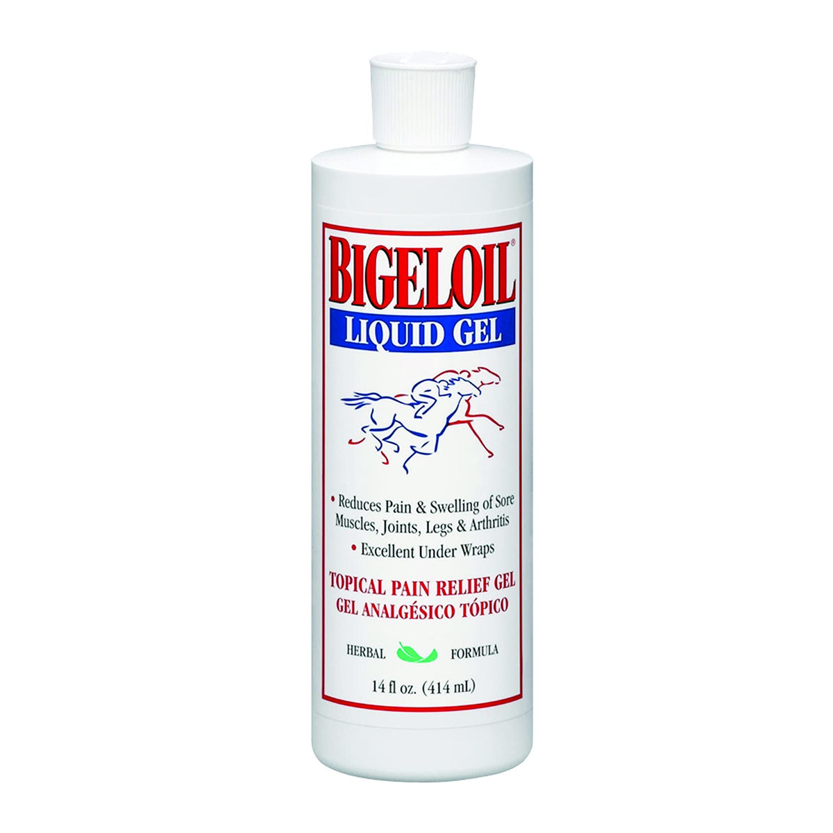 Absorbine Bigeloil Gel flacon: application rafraîchissante sur muscles fatigués.
