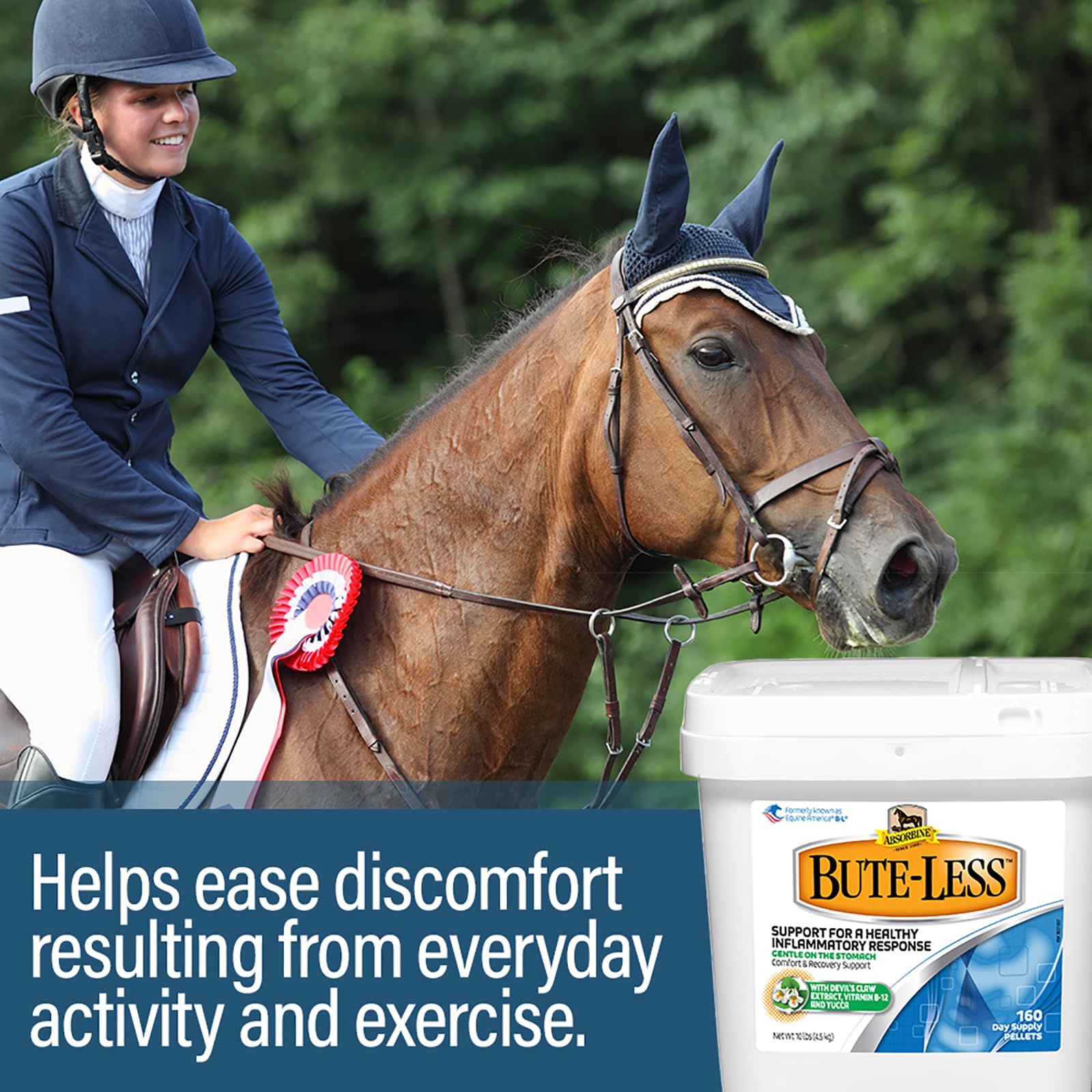 Absorbine Bute-Less: formulation douce pour l'estomac.