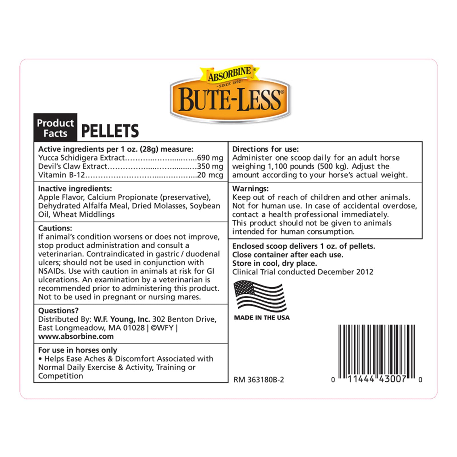 Absorbine Bute-Less, griffe du diable: ingrédient naturel favorisant le confort.