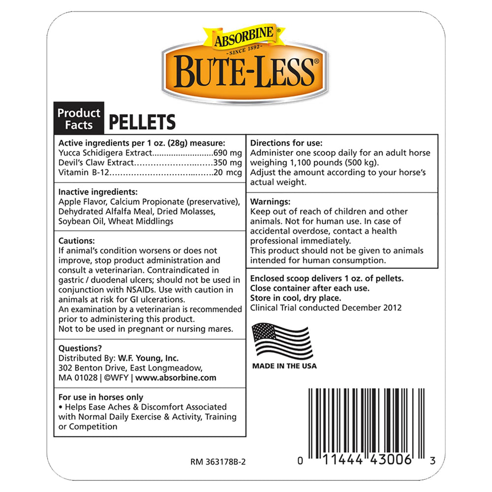 Absorbine Bute-Less ingrédients naturels soutenant la récupération