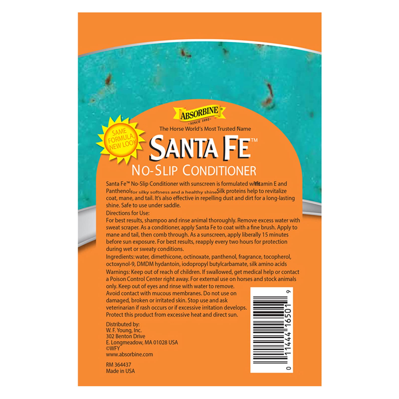 Absorbine Santa Fe crinière soyeuse et protection UV grâce à la formule solaire.