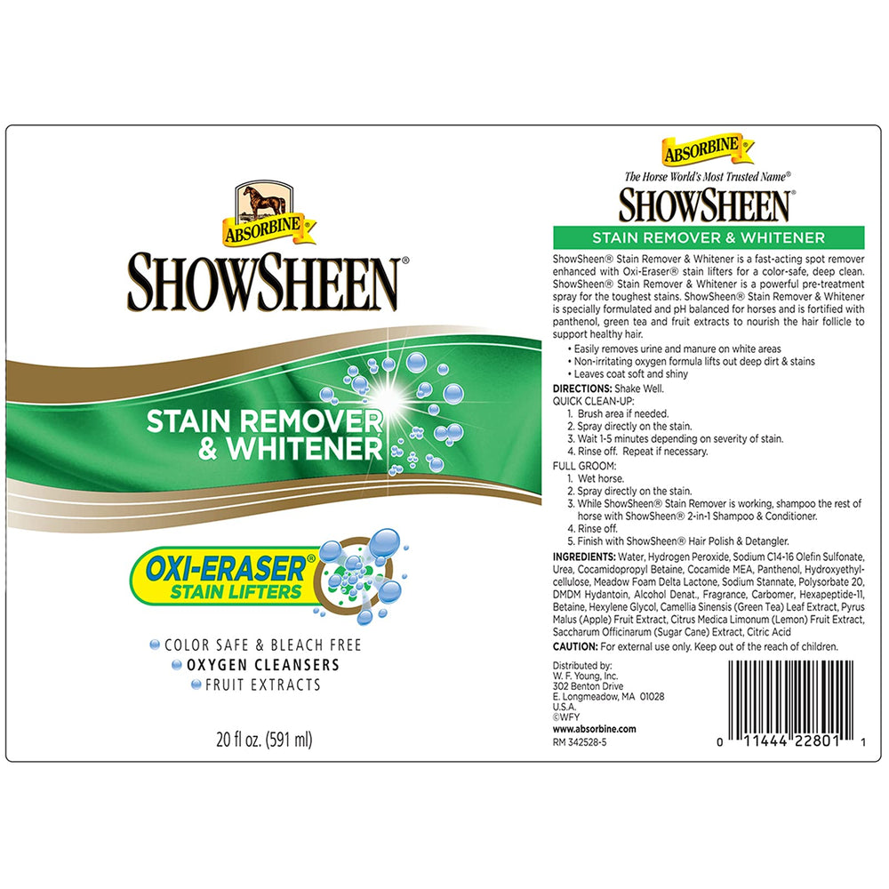 Absorbine ShowSheen – contient panthénol et extraits naturels pour nourrir les poils.