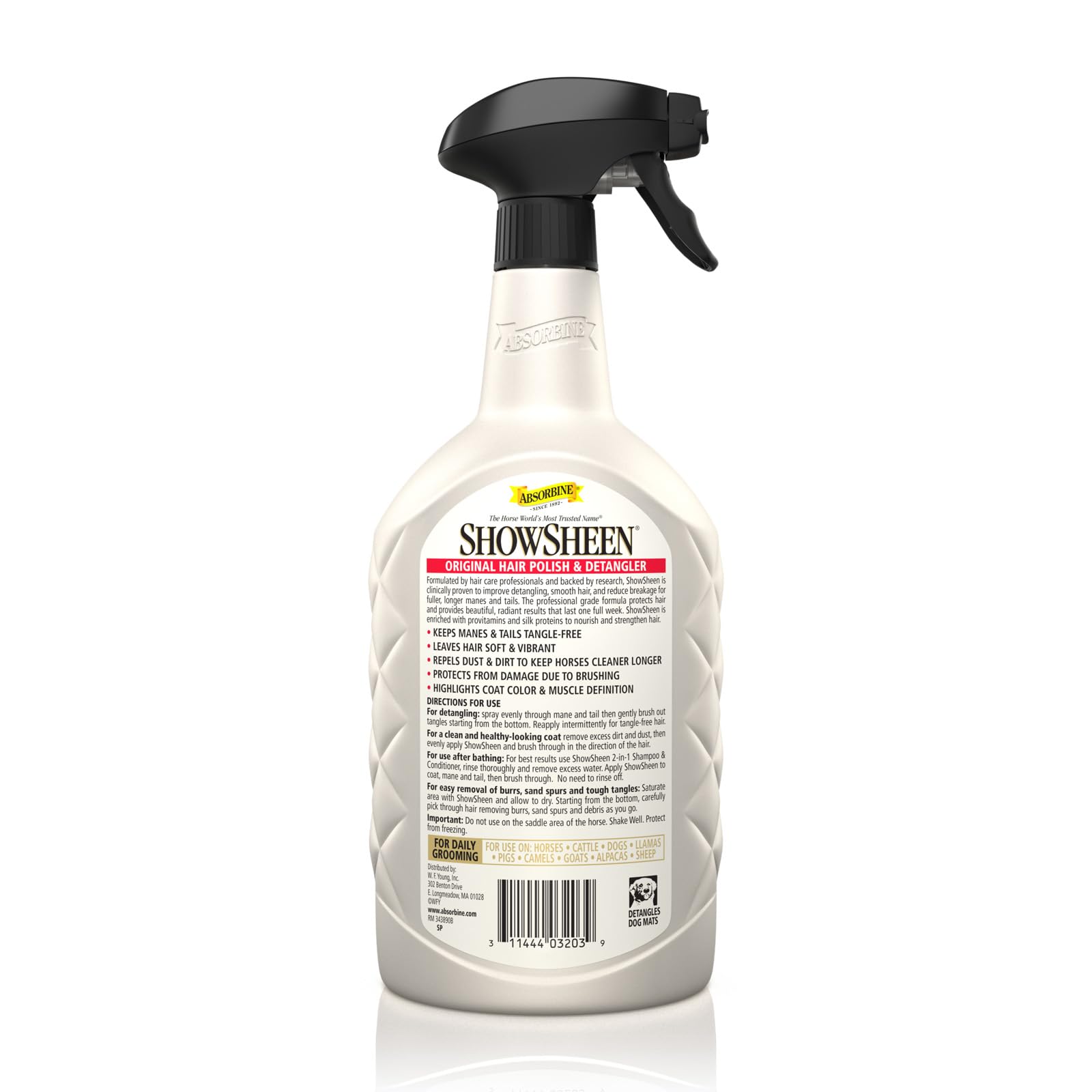 Absorbine ShowSheen protéines de soie nourrissantes pour les poils.