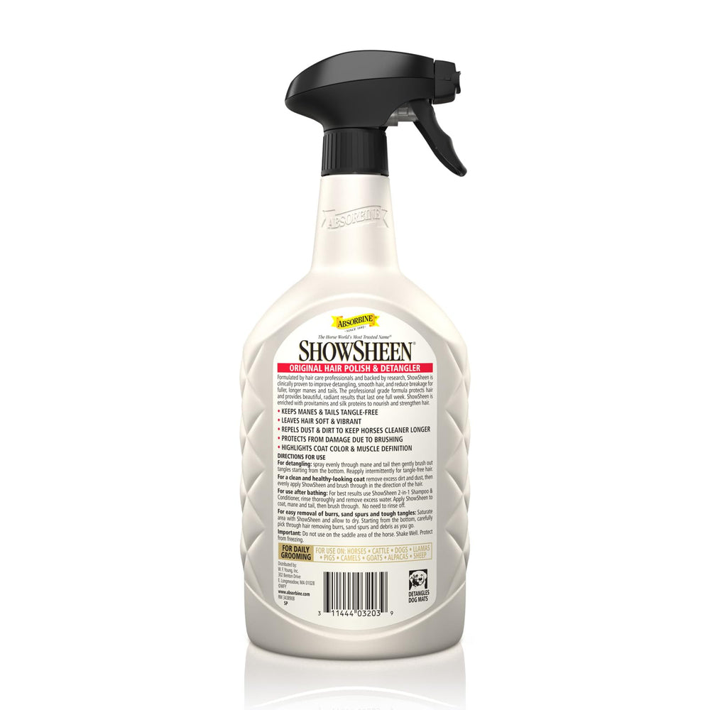 Absorbine ShowSheen protéines de soie nourrissantes pour les poils.