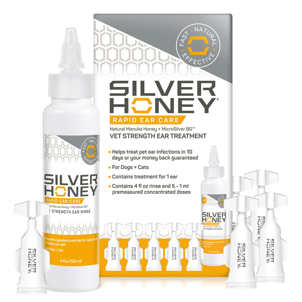 Absorbine Silver Honey – Solution sans parfum, adaptée aux oreilles sensibles.