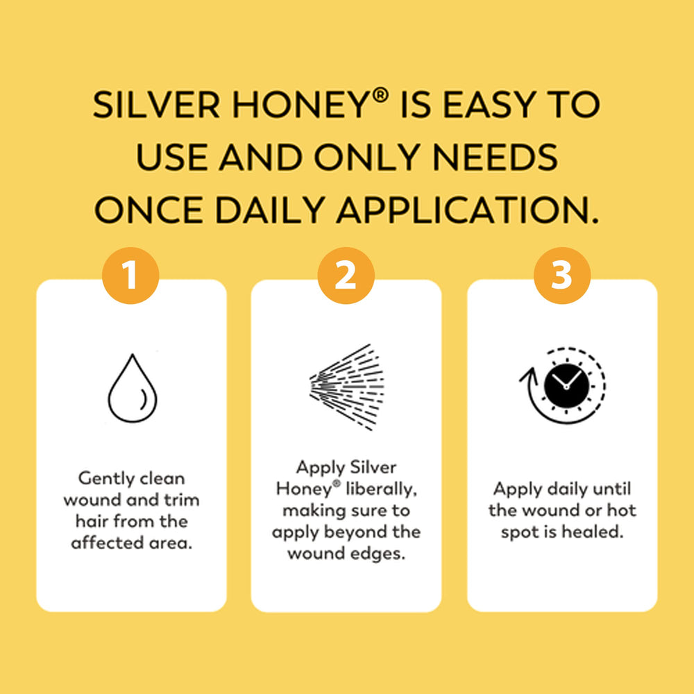 Absorbine Silver Honey : zone irritée prête pour le traitement.