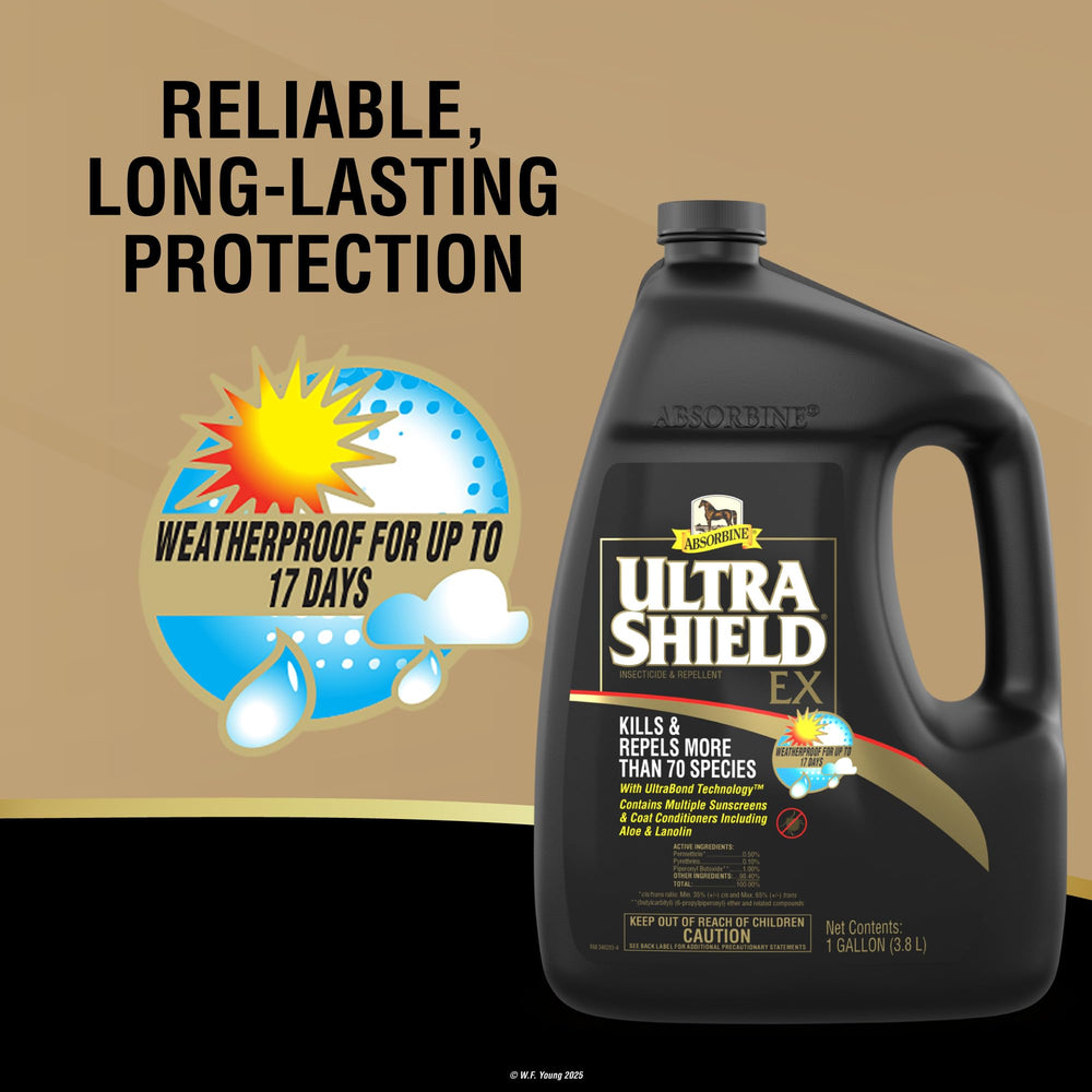 Absorbine UltraShield EX spray lauréat apprécié par la communauté équestre.