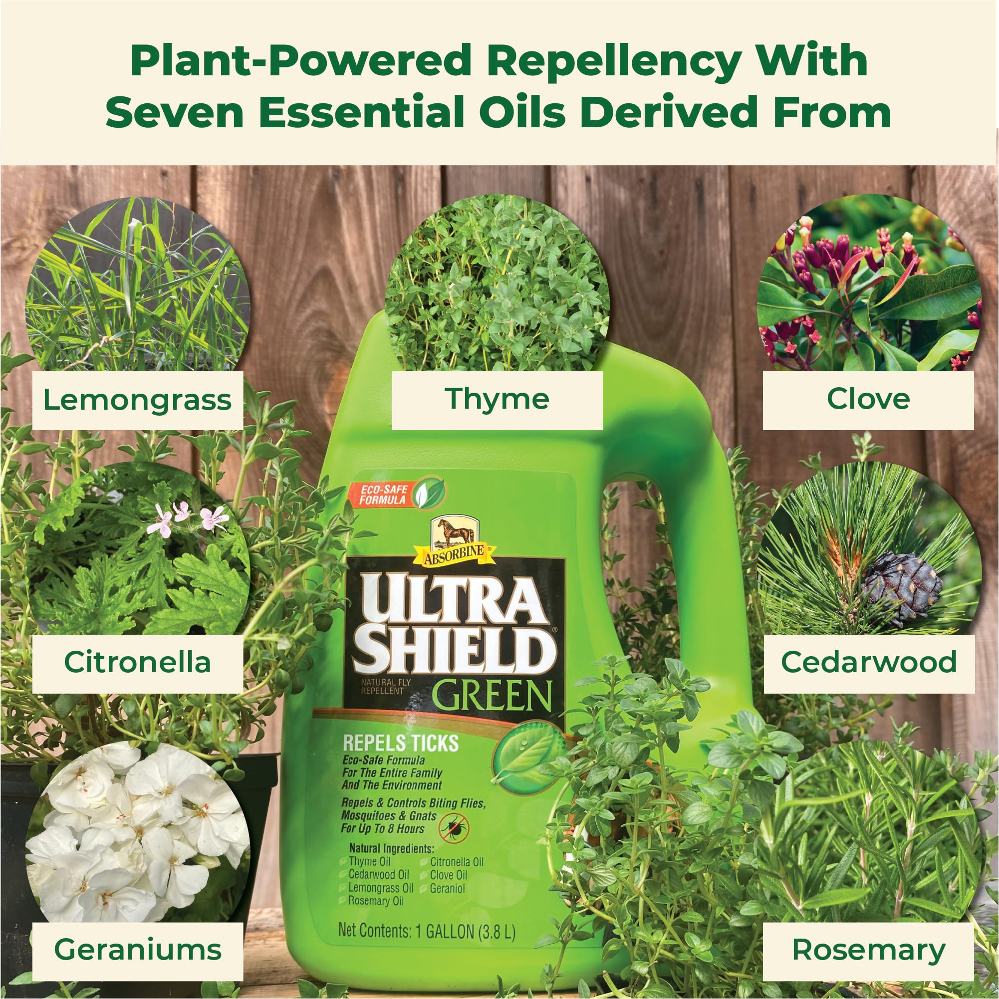Absorbine UltraShield: protection naturelle contre mouches et moustiques sans résidus forts.
