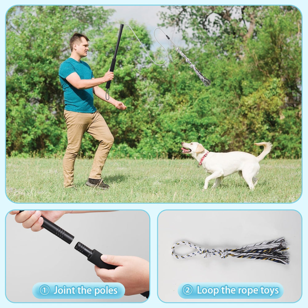ABtool Flirt Pole exercice et enrichissement, stimule l’agilité et la coordination.