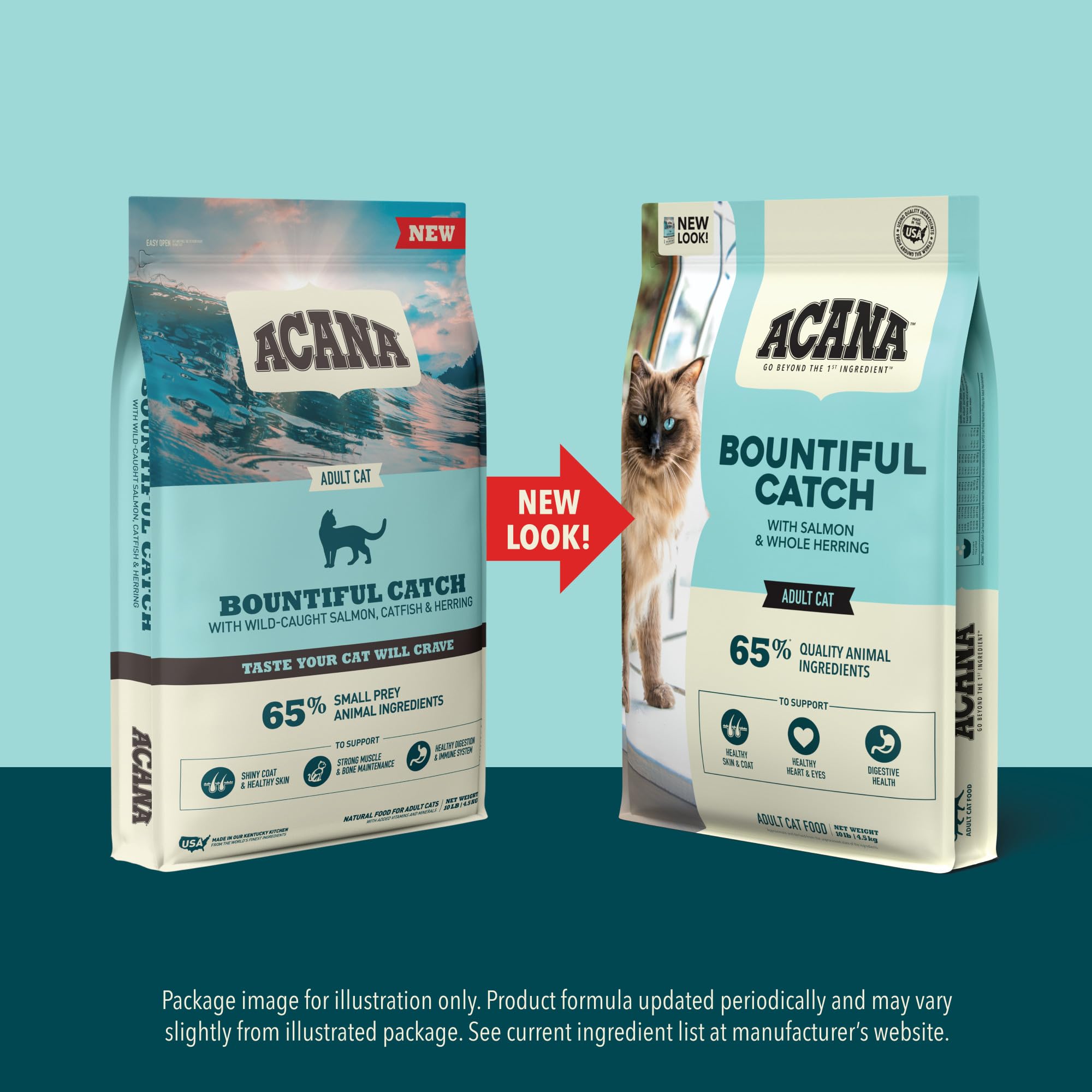ACANA Bountiful Catch croquettes riches en protéines pour énergie.