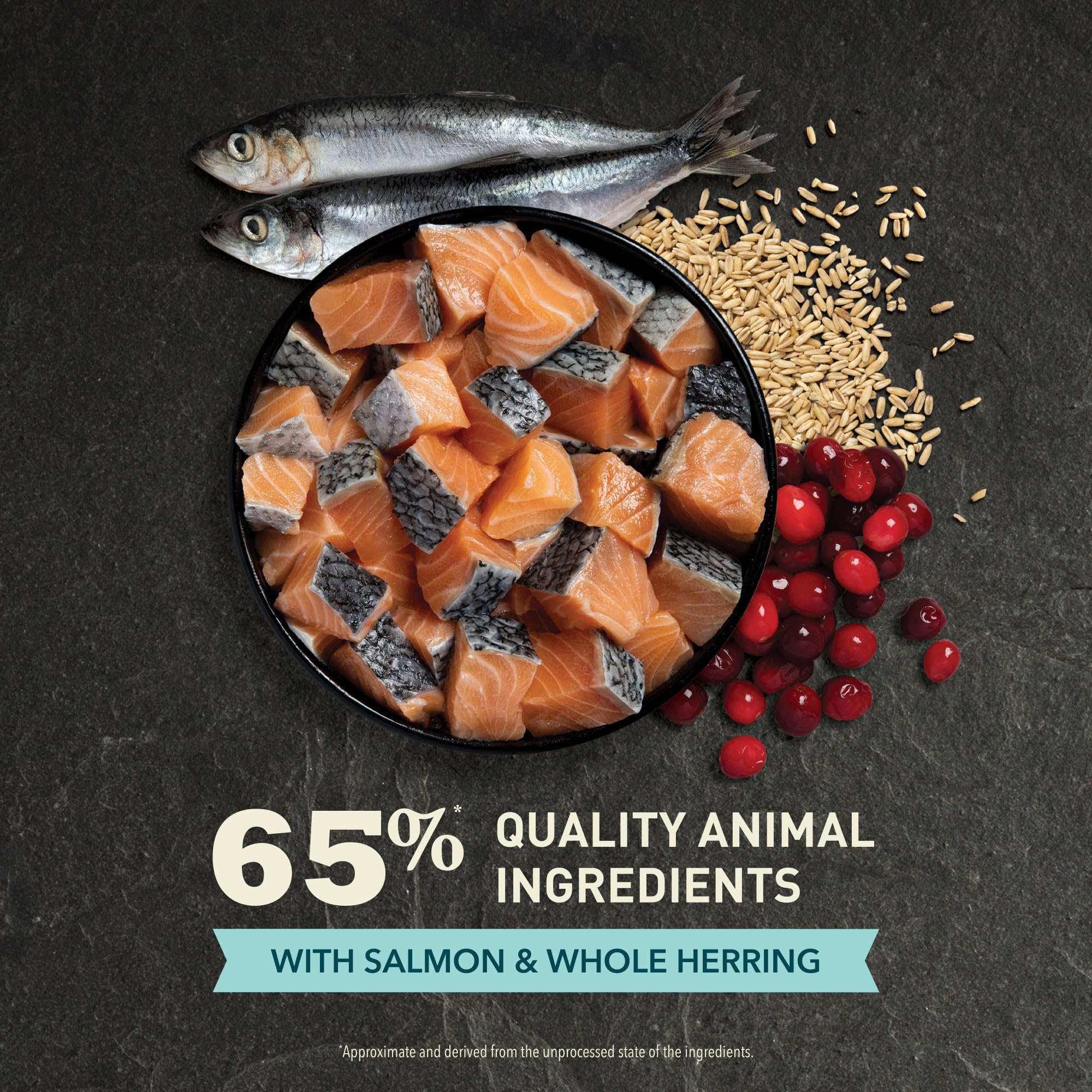 ACANA Bountiful Catch ingrédients hareng et protéines, soutien potentiel à la nutrition équilibrée.