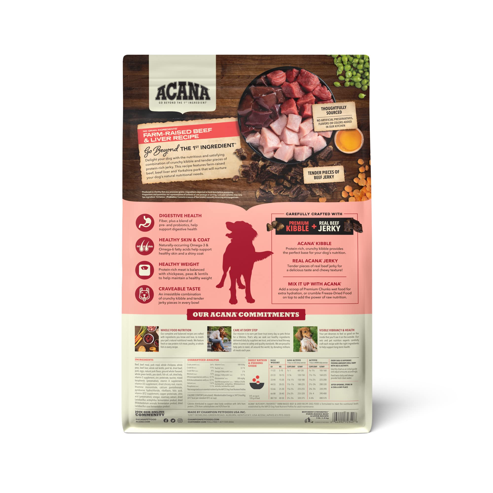 ACANA Butcher's Favorites morceaux boeuf jerky, texture appétissante.