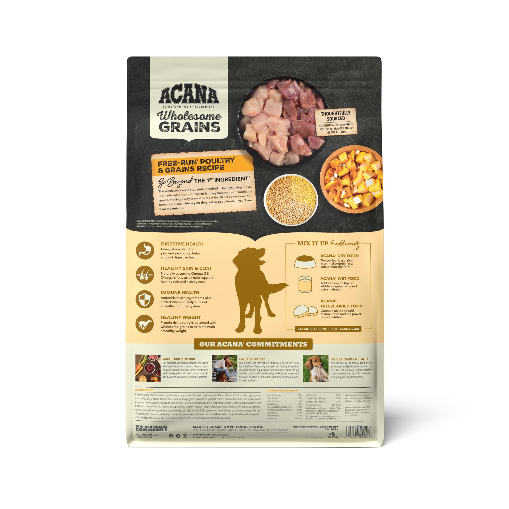 ACANA croquettes proteines elevees poulet dinde oeufs, apport nutritionnel riche