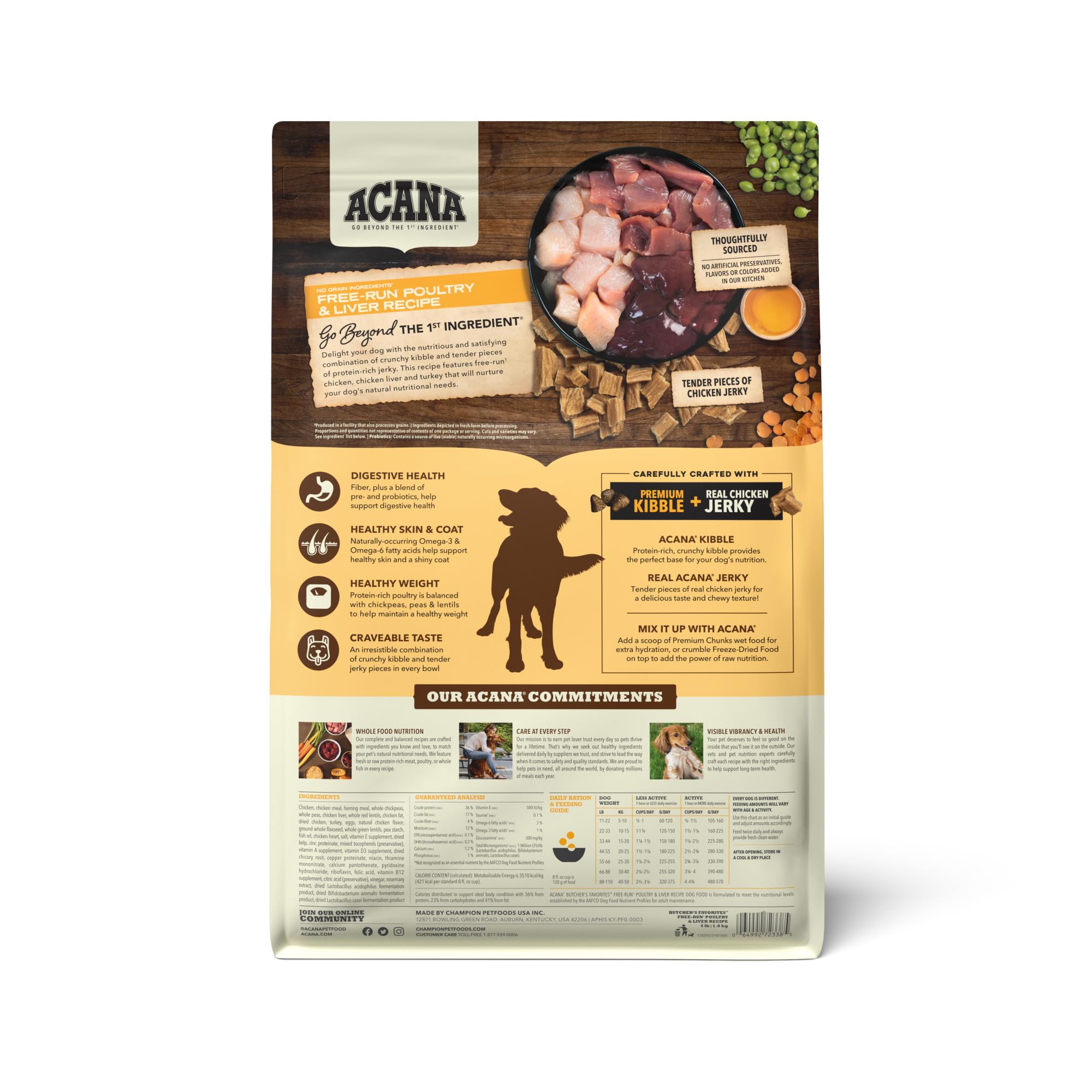 ACANA croquettes sans céréales, alimentation équilibrée pour chien.