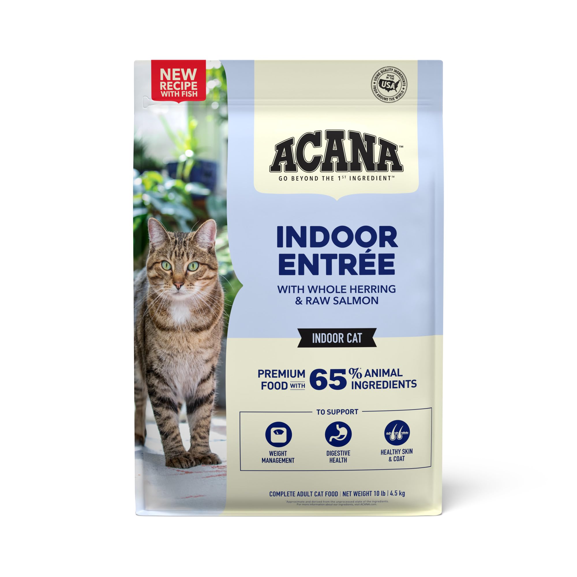 ACANA Indoor Entrée, sac 10 lb, croquettes au poisson pour chats d'intérieur.