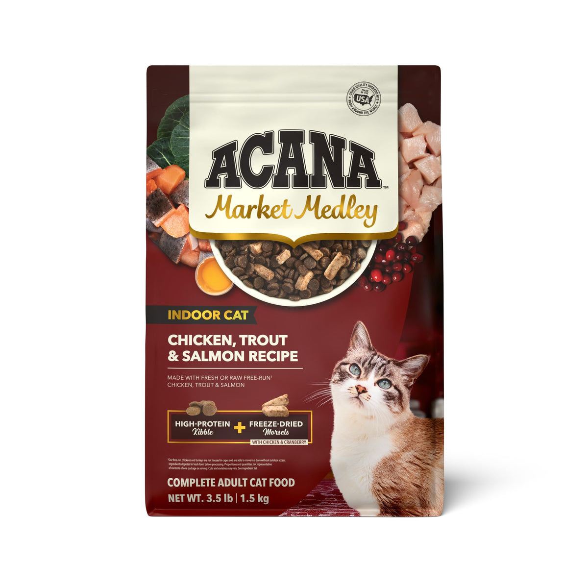ACANA Market Medley Indoor Chat — croquettes variées pour chats d'intérieur soutiennent nutrition et poids