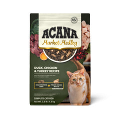 ACANA Market Medley sac-chat 3,5 lb, pratique pour une alimentation quotidienne équilibrée.