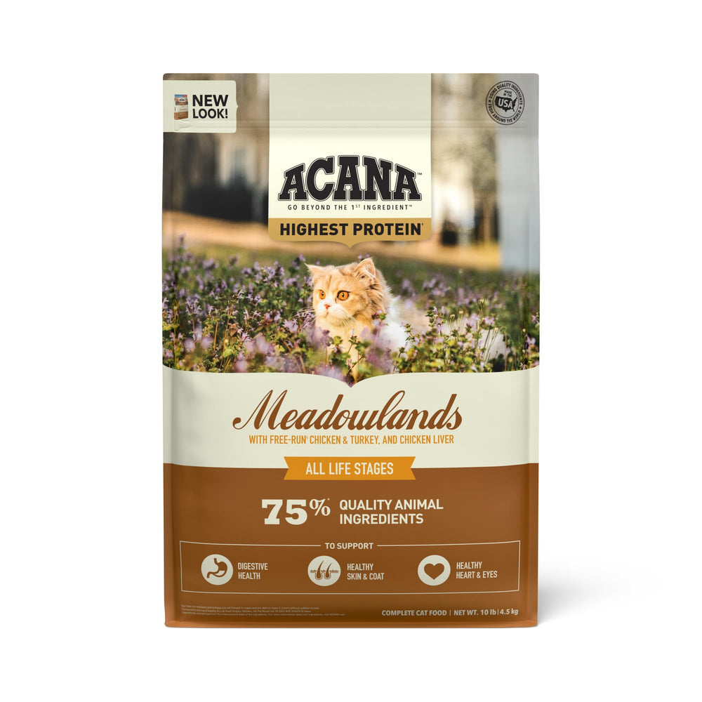 ACANA Meadowlands – sac-chat poulet dinde foie, aliments riches en protéines pour chats actifs