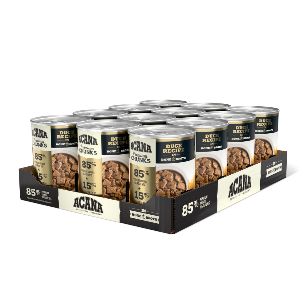 ACANA Morceaux canard dans bouillon d os, hydratation naturelle.