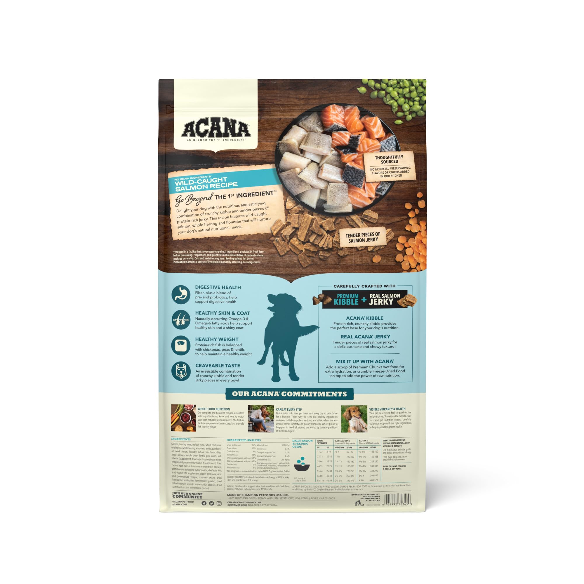 ACANA Morceaux saumon séché - croquettes et morceaux savoureux pour chien