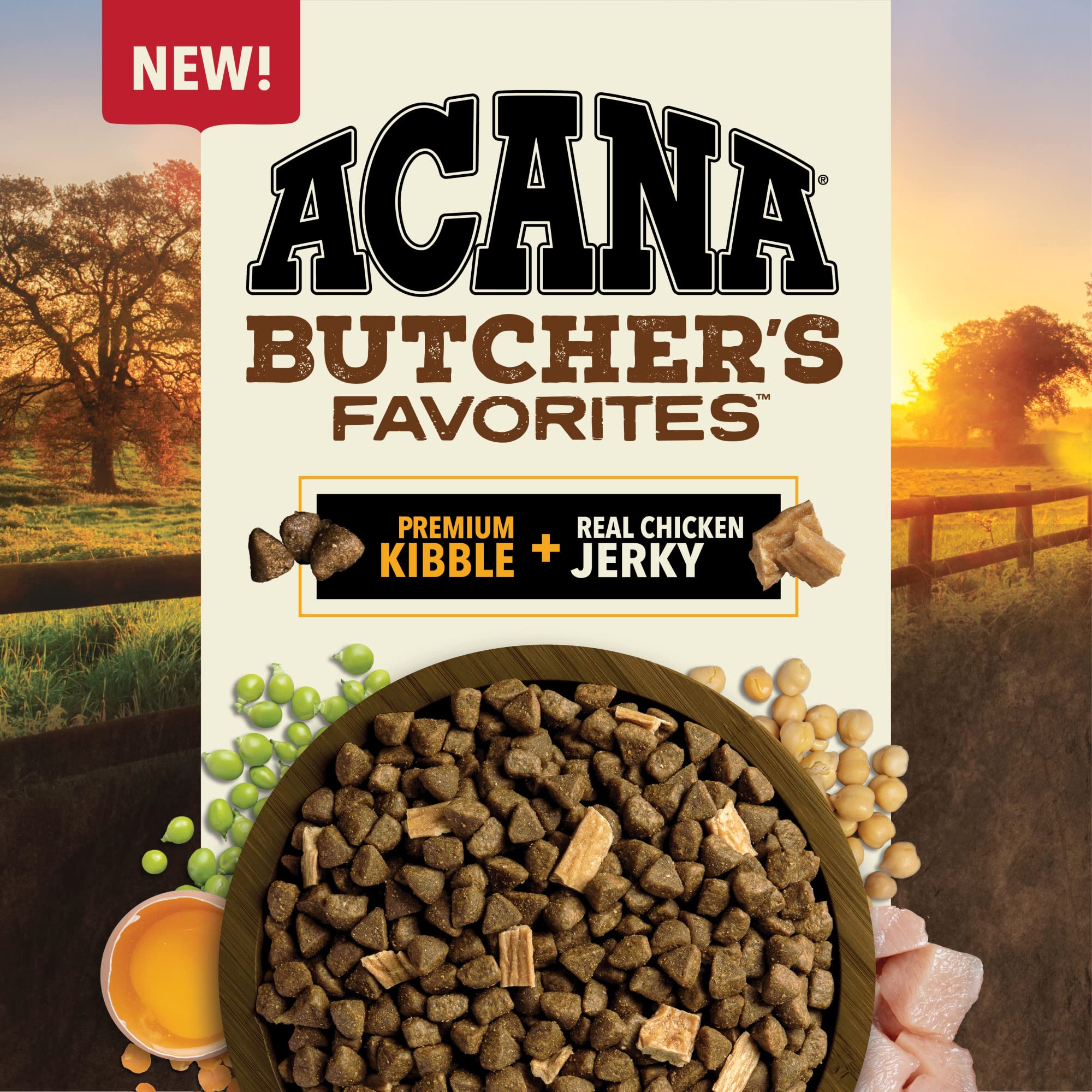 ACANA morceaux tendres de poulet, récompense protéinée savoureuse.