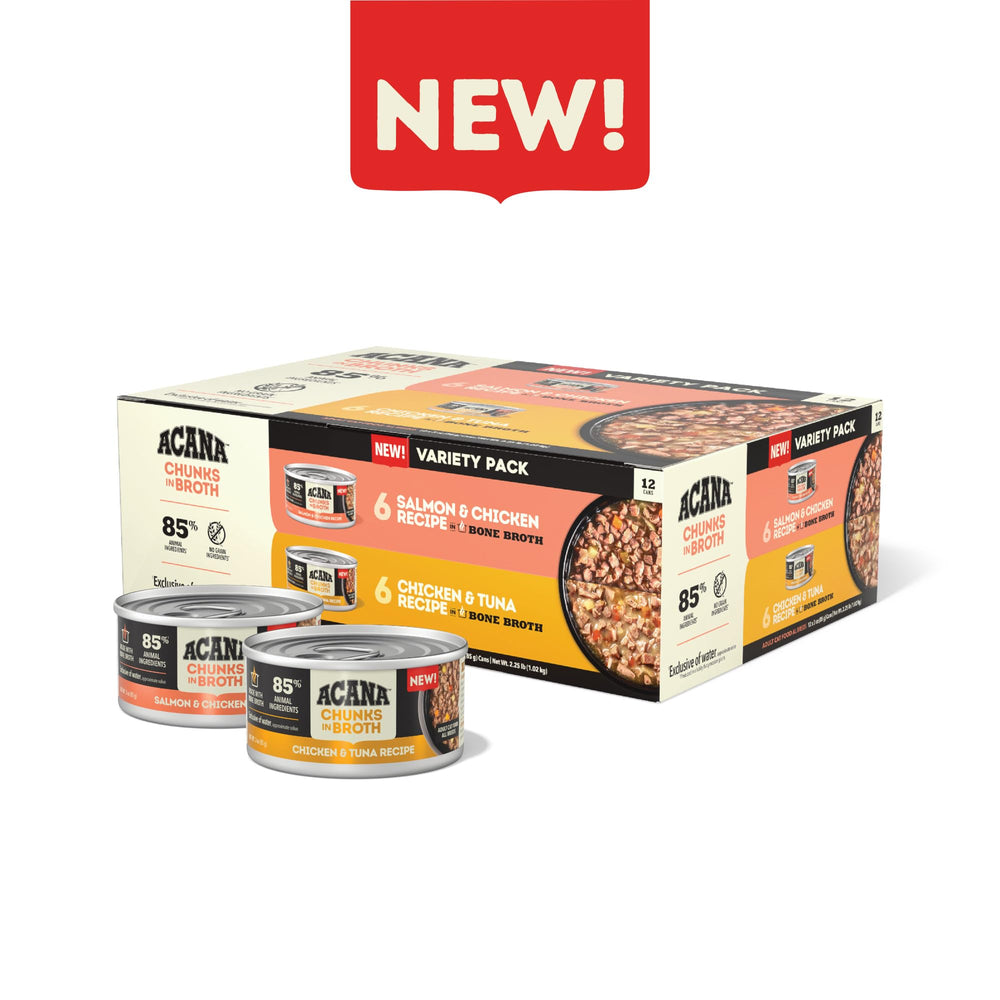 ACANA Pack 12 boîtes, variété pratique pour le quotidien.