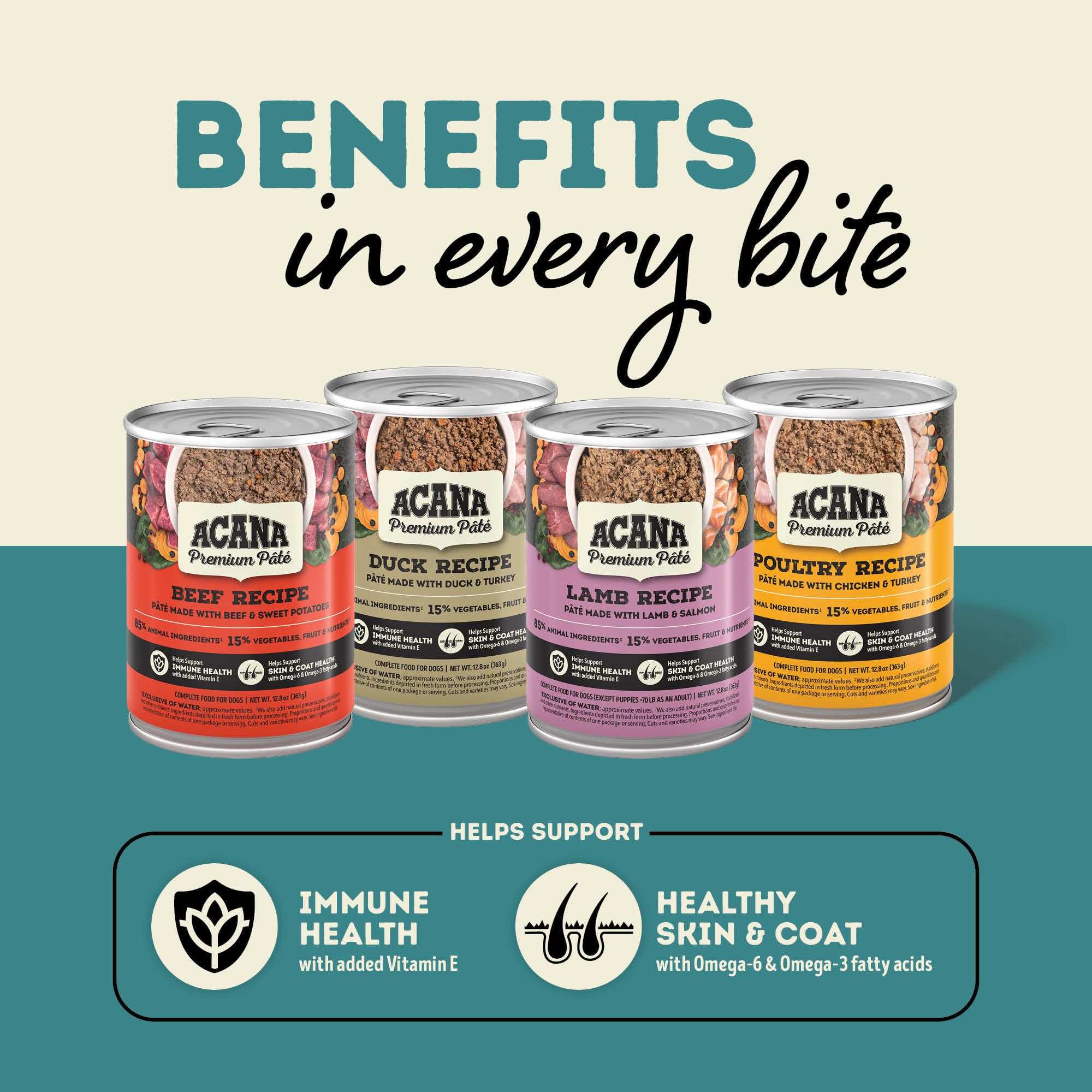ACANA Pâté légumes et fruits visibles, équilibre naturel et saveurs riches