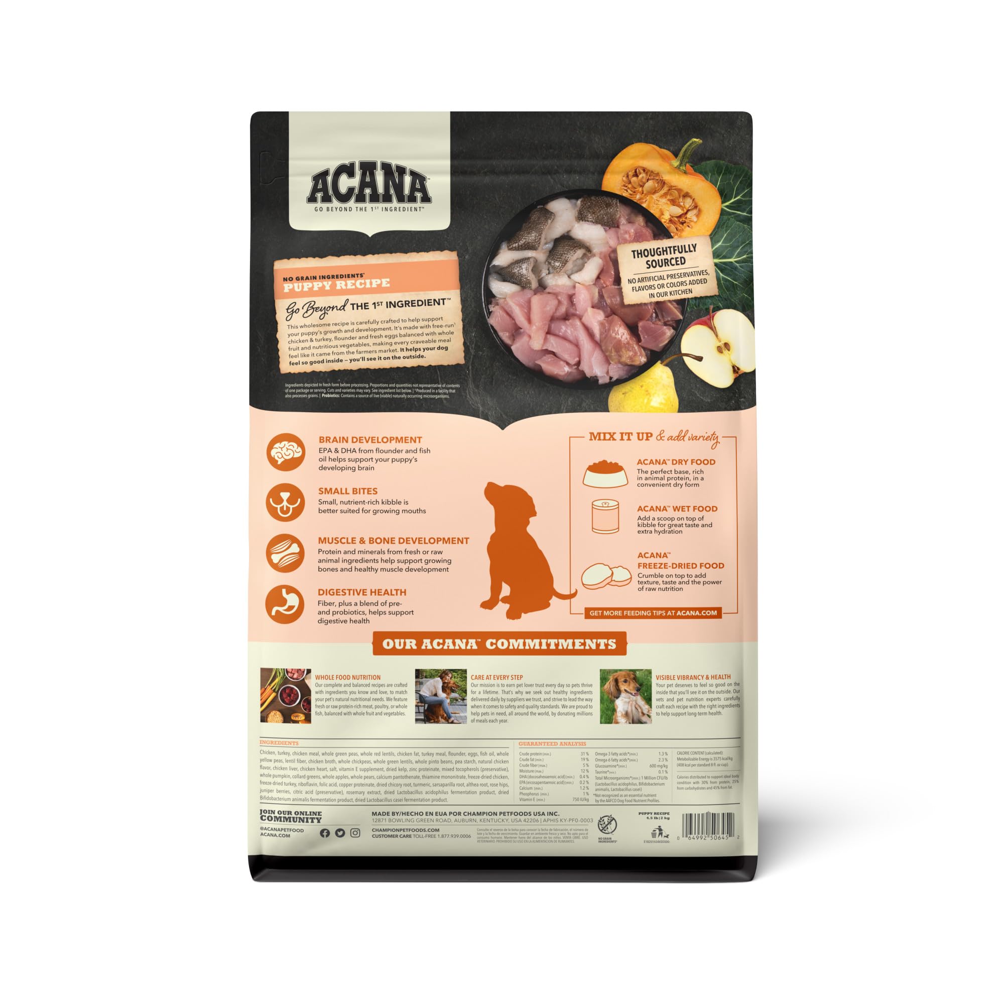 ACANA – 65% protéines animales, croquettes nutritives pour chiots