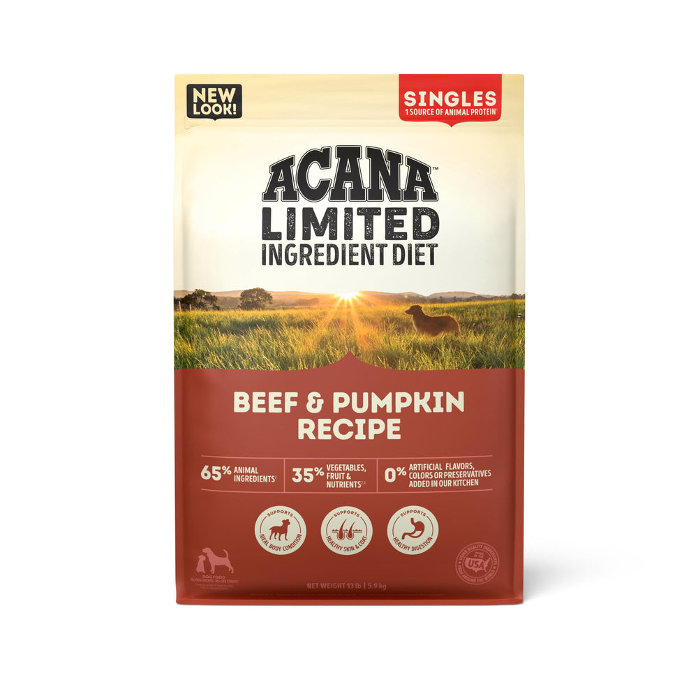 ACANA Singles boeuf-citrouille: sac croquettes 13 livres pour chien équilibré