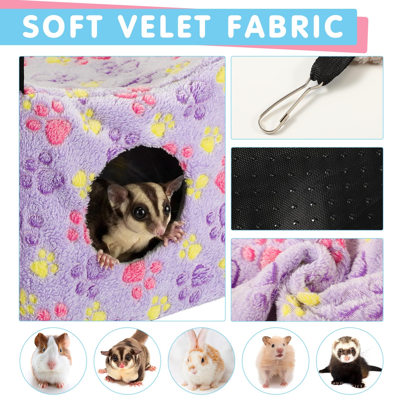 AceOrbit hamac cube furet peluche, repos sûr et chaleureux.