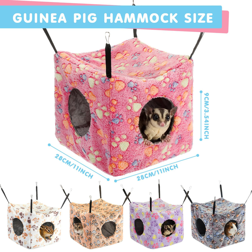 AceOrbit hamac cube velours multicolore, douceur pour petits animaux.
