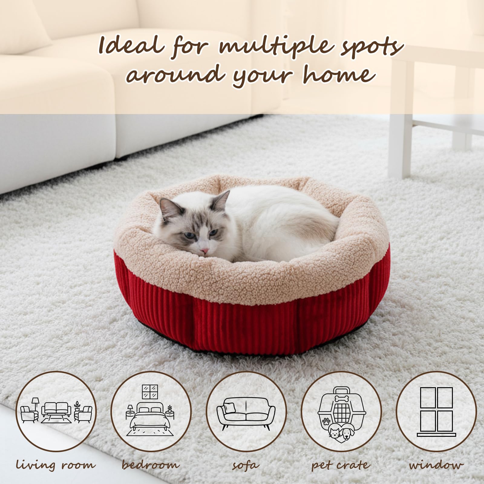 AceOrbit intérieur beige en peluche, douceur premium pour le repos.
