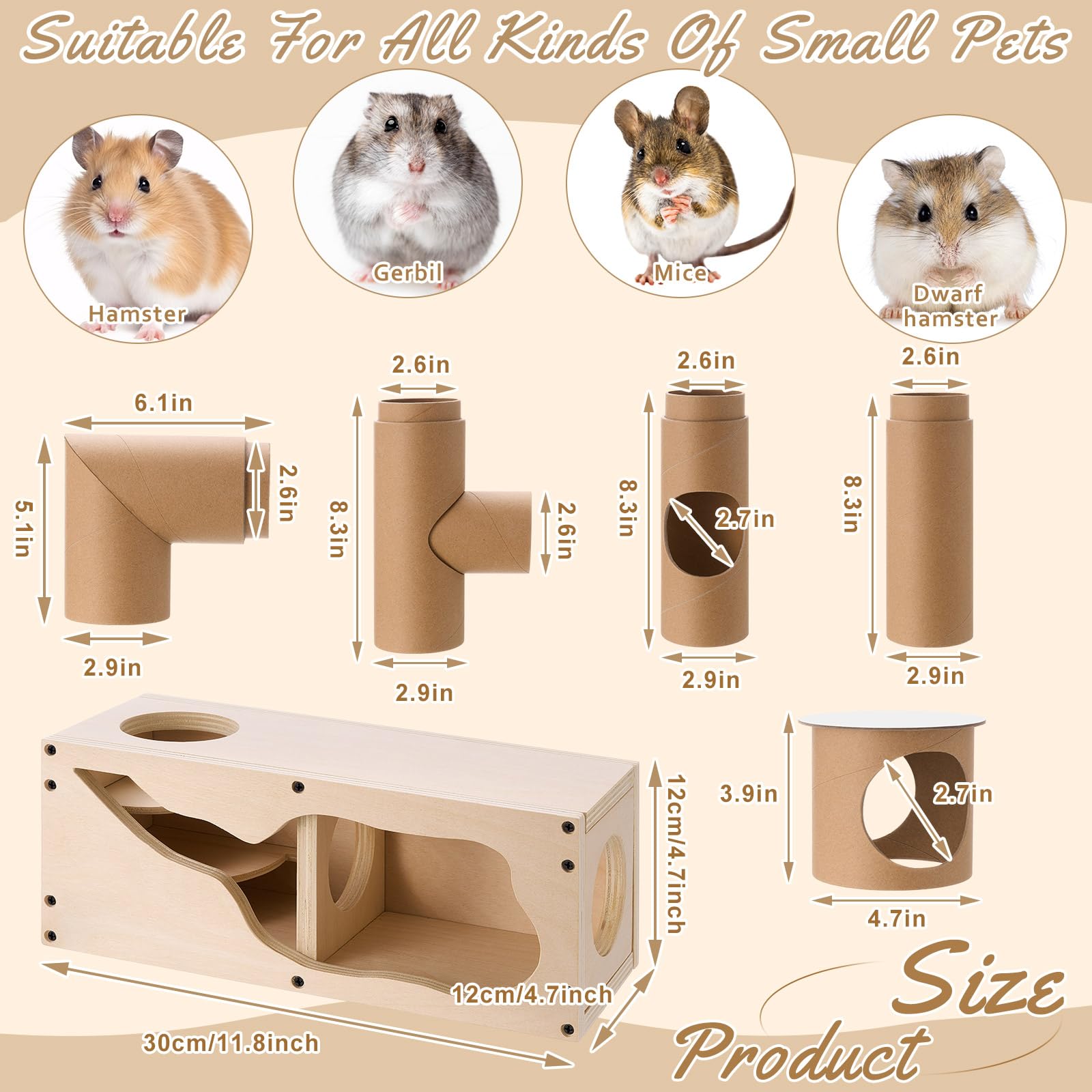 AceOrbit maison en bois pour hamster, espace calme et refuge