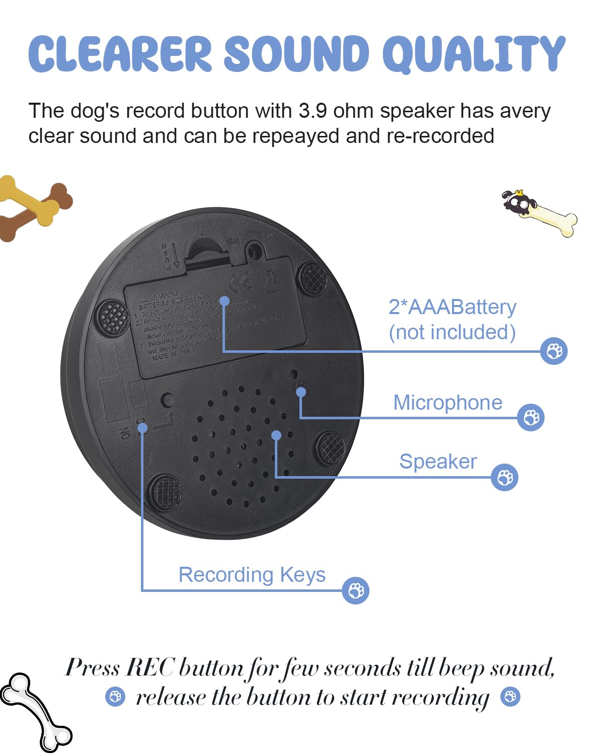 Acools bouton-chien plastique-renforce – résistance aux tapotements et usage quotidien