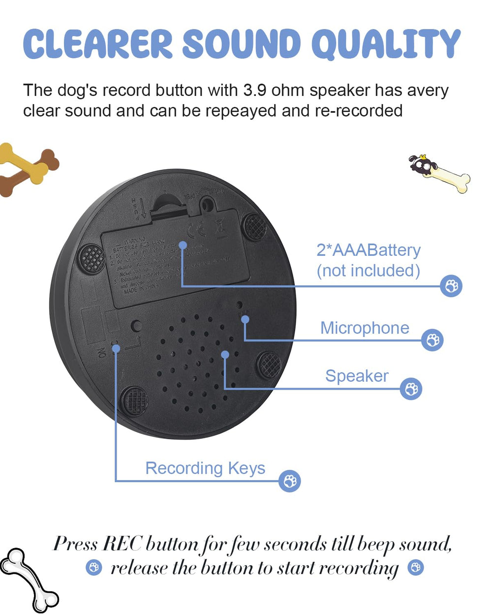 Acools bouton-chien plastique-renforce – résistance aux tapotements et usage quotidien