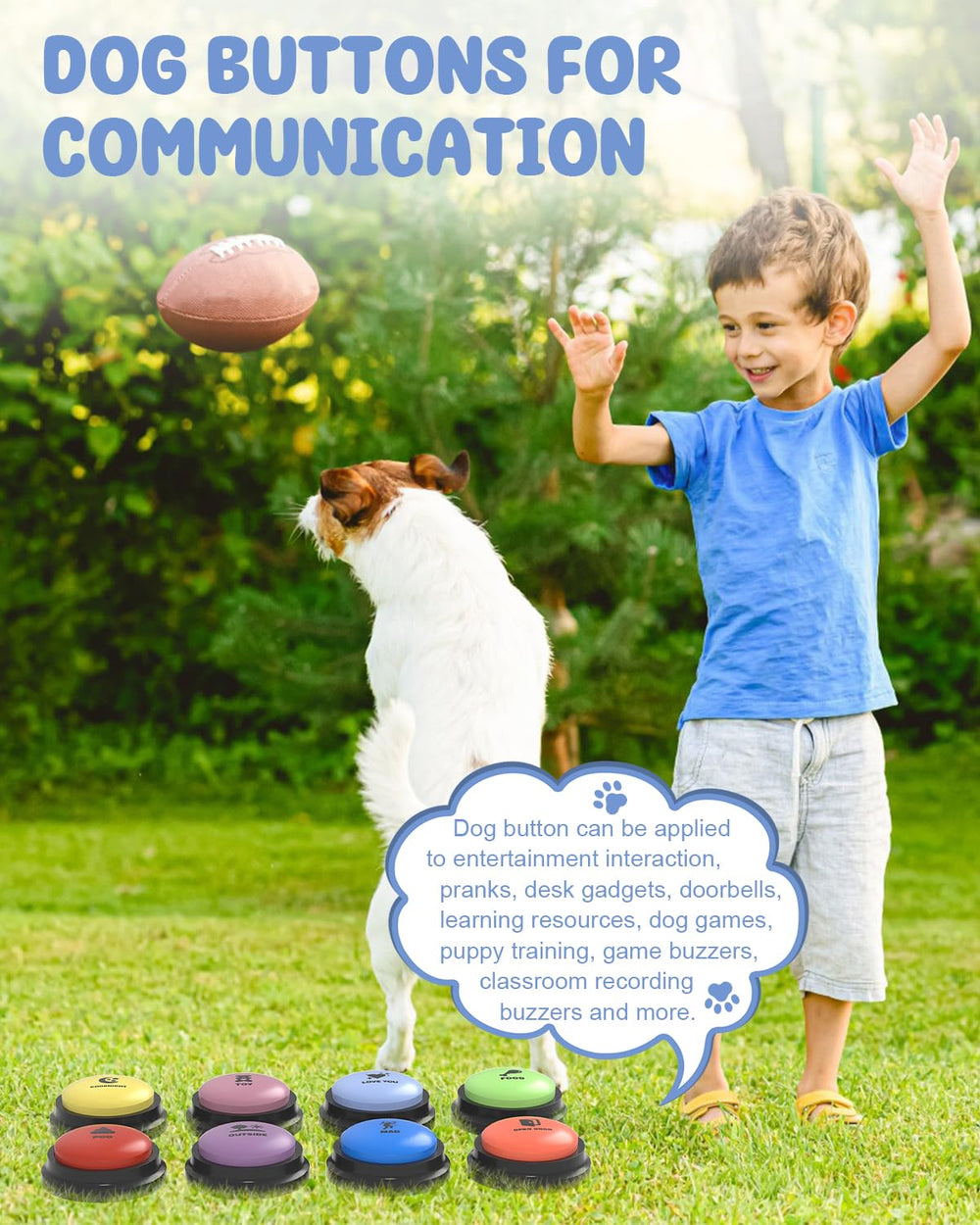 Acools boutons-chien-usage-divertissement – interactions et jeux quotidiens