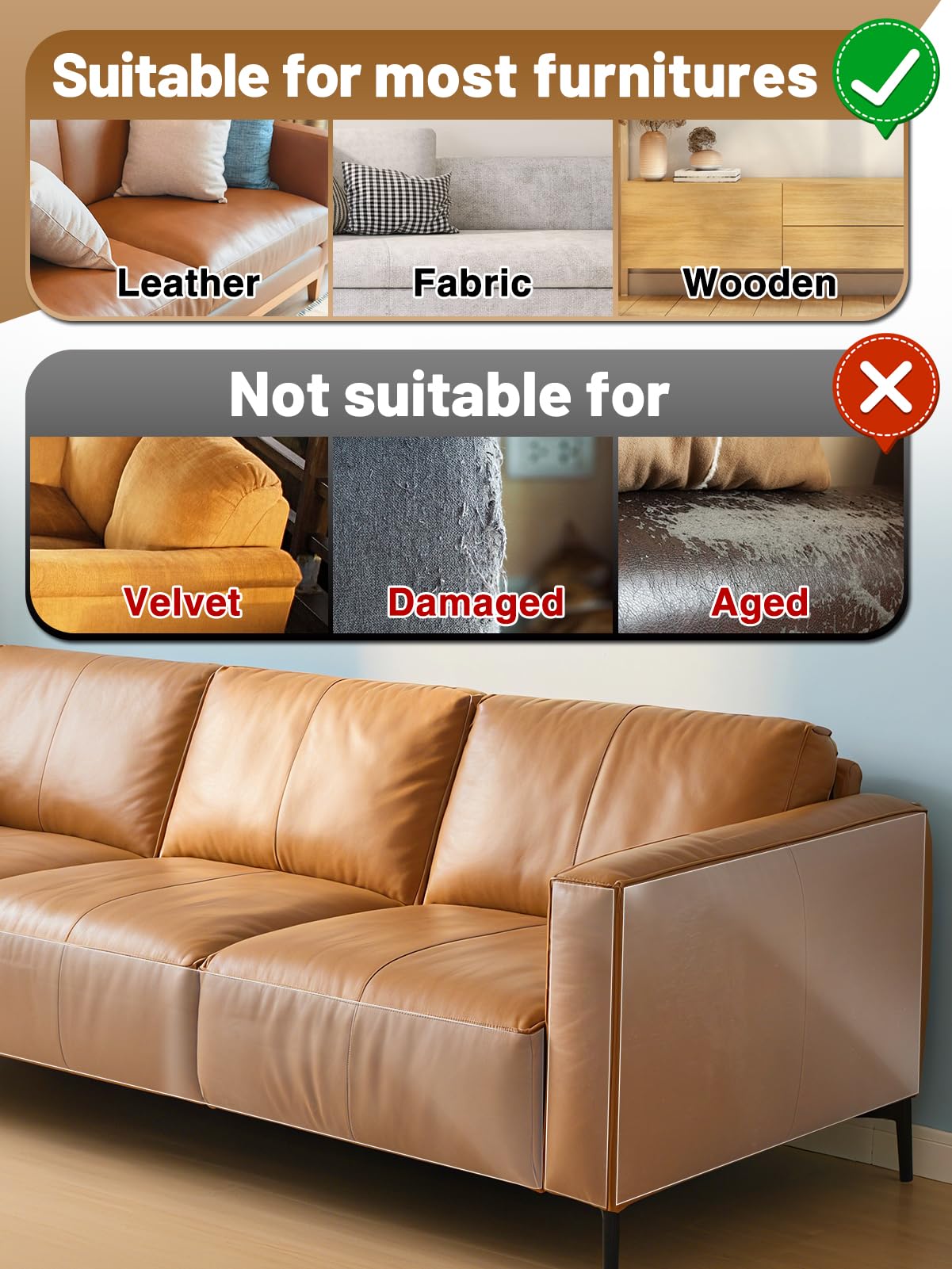 Acostop protège fauteuil cuir transparent installation rapide sans outils.