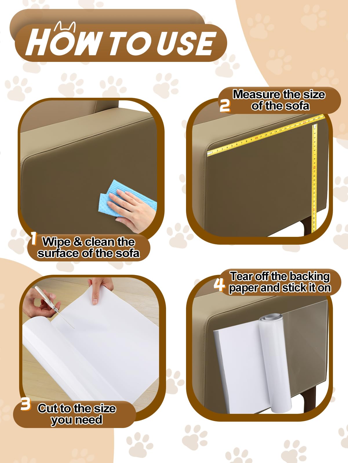 Acostop couvrant cuir transparent résistant discret protège des griffes.