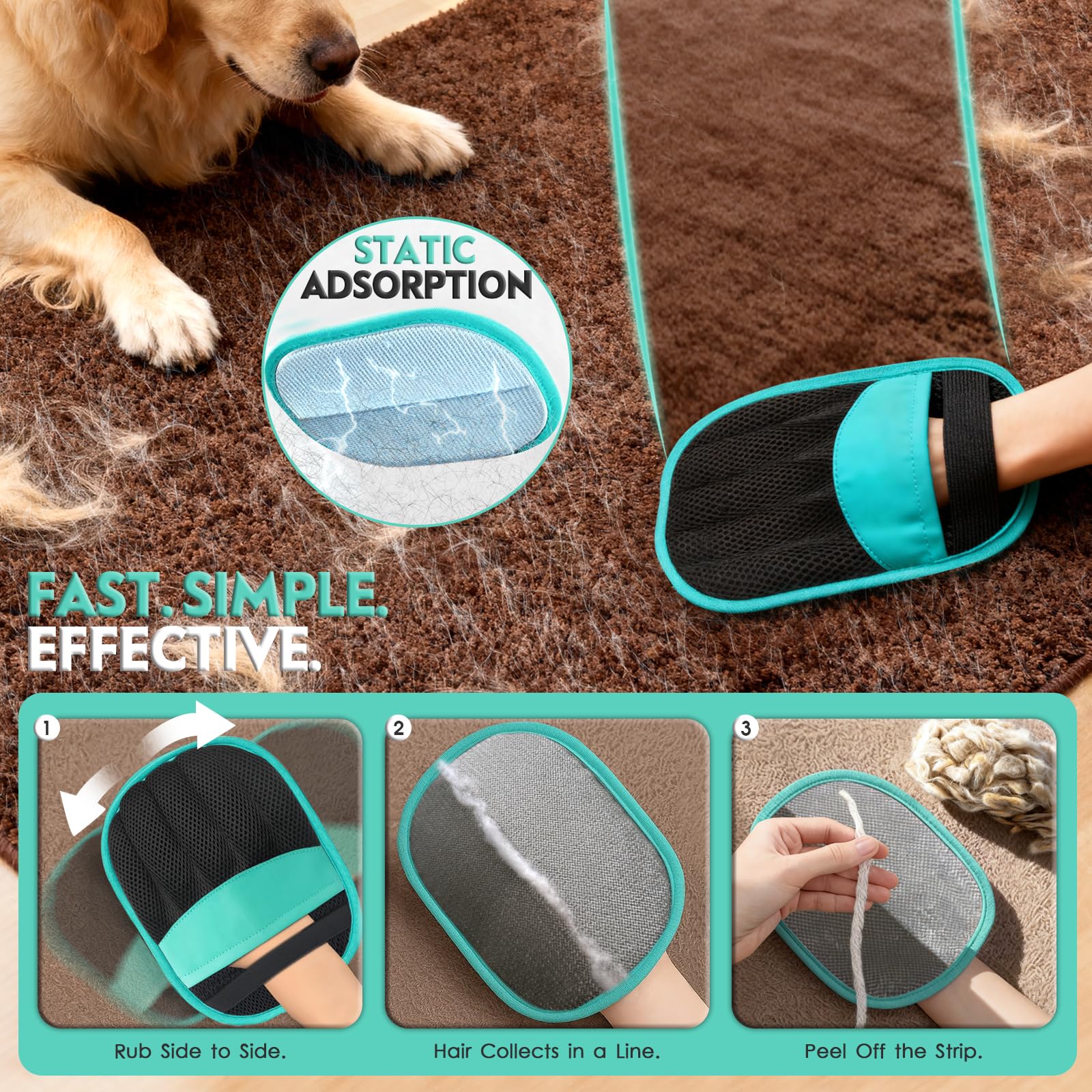 ACRABROS poils tissu véhicule, efficace sur tissus et cuirs.