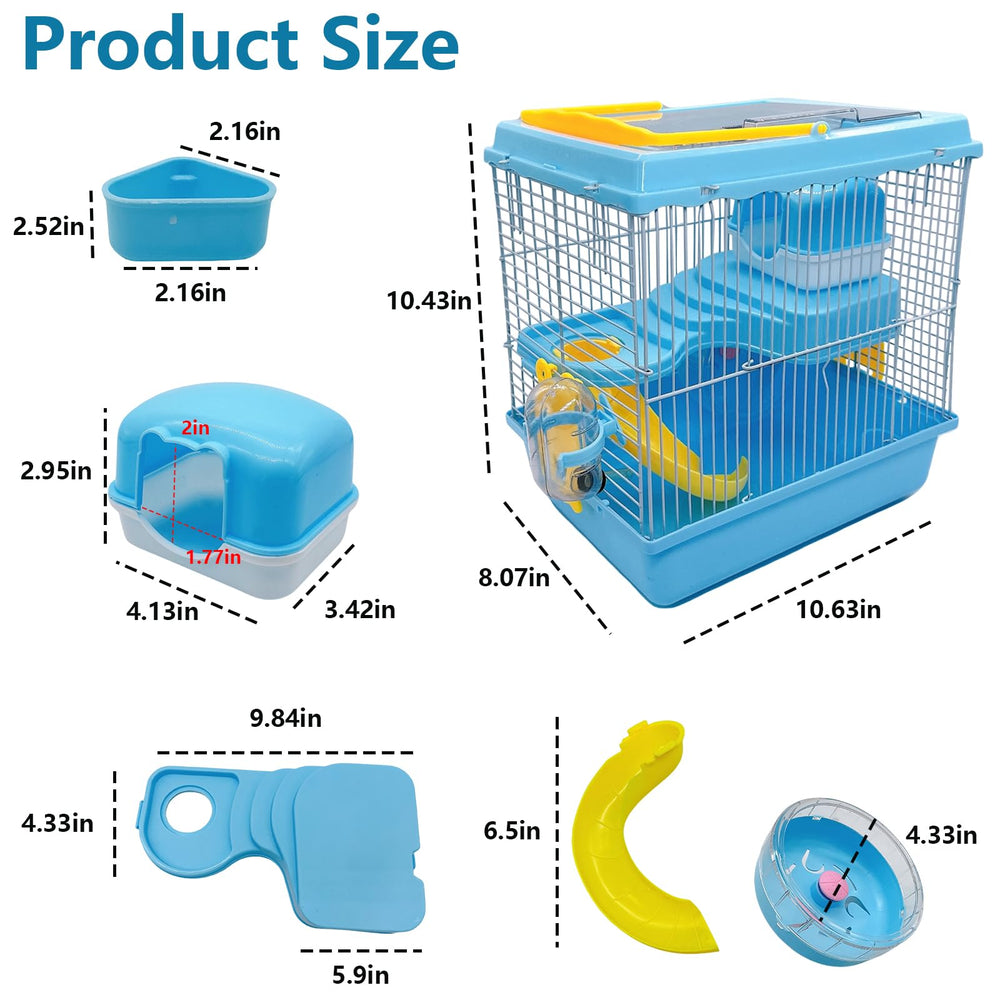 Acsist cage hamster à deux niveaux avec plateforme et étage
